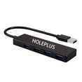 thumbnail image 1 of 4-Port USB 3.0 Hub, Ultra-Slim Data USB Hub, for MacBook, Mac Pro, Mac Mini, iMac, Surface Pro, XPS, PC, Flash Drive, Mobile HDD (U1 0.59ft), 1 of 4
