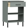 thumbnail image 3 of vidaXL Armoire Console avec Pieds en Métal Gris Bois Massif Pin OSLO, 3 of 5