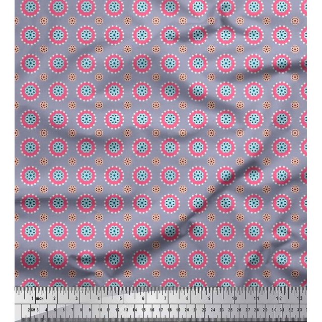 Soimoi Moss Georgette Fabric Flower Artistic Decor Fabric Printed Yard 42 Inch Wide