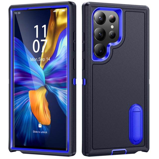 for Samsung Galaxy S23 Ultra 5G Case, Samsung S23 Ultra Phone Case with Built in Kickstand, Shockproof/Dustproof/Drop Proof Heavy Duty Military-Grade Rugged Protective Cover for Samsung S23 Ultra 5G