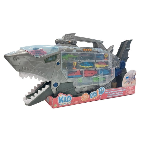 Kid Connection Shark Transporter Playset, Lights & Sounds, Built-in Race Track from Tail to Head.
