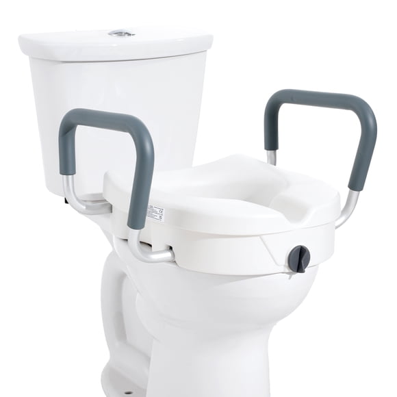 KFFKFF Raised Toilet Seat 5" Height Raised 350 lbs for Round and Elongated Toilet