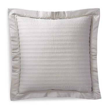 $145 RALPH LAUREN Home Reed Vintage Silver Quilted Euro Pillow Sham 26" x 26"