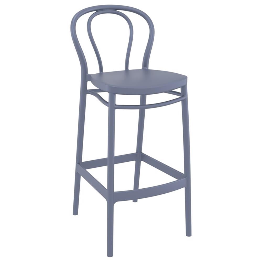 Compamia Victor Contemporary Resin Outdoor Bar Stool - Set of 1, Dark Gray