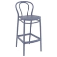 thumbnail image 1 of Compamia Victor Tabouret de Bar Contemporain en Résine pour l'Extérieur - Ensemble de 1, Gris Foncé, 1 of 5