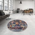 thumbnail image 3 of Ahgly Company Indoor Round Traditional Plum Purple Persian Area Rugs, 3' Round, 3 of 6