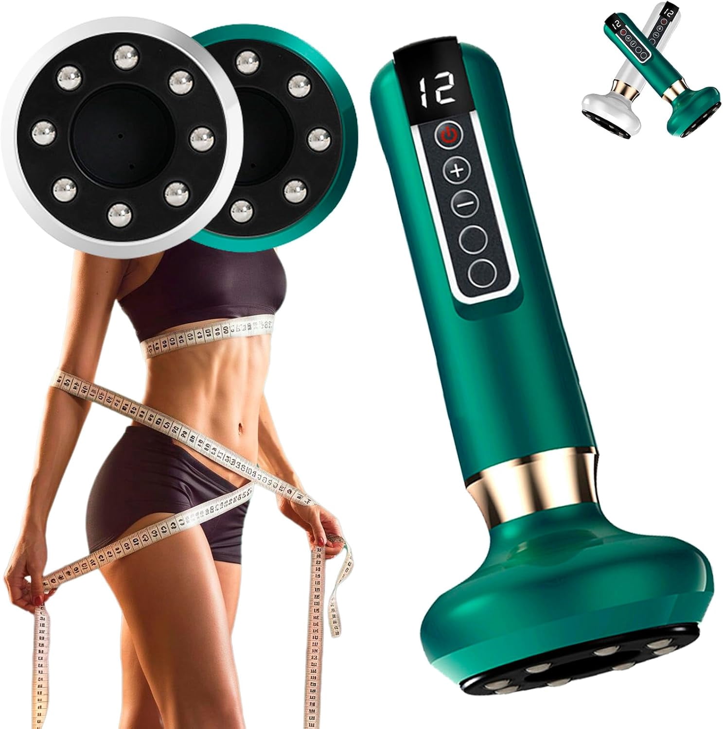HeeHom Handheld Cellulite Massager, Cordless Body Sculpting Machine for Back, Stomach & Legs, Deep Tissue Fat Reduction & Anti-Cellulite Suction