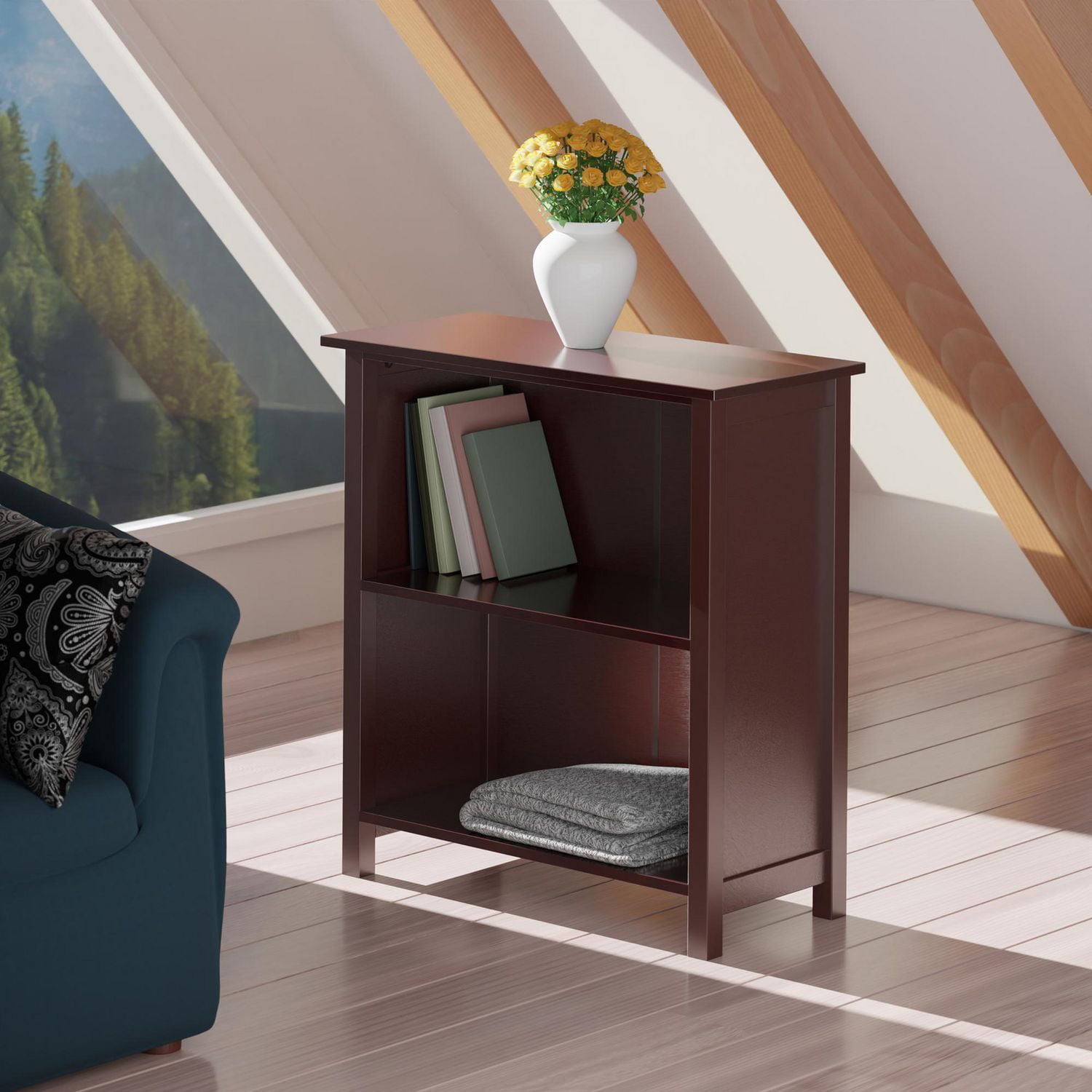 Winsome Milan 2-Section Storage Shelf, Walnut - 94228