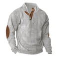 thumbnail image 1 of Birdeem Mode Homme Décontracté Sport Col Montant Bouton Patchwork Chandail à Manches Longues Blouse, 1 of 1
