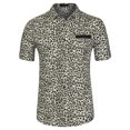 thumbnail image 1 of INSPIRE CHIC Chemise à Manches Courtes Boutonnée pour Homme d'Été Imprimée avec Poche Contrastante, 1 of 6