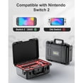 thumbnail image 2 of Hard Travel Case For Nintendo Switch 2, IP67 Waterproof, Soft Lining, Holds Console, Pro Controller & Accessories, 2 of 7
