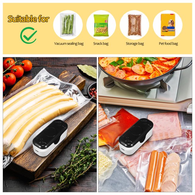 HONMEET Portable Mini Bag Sealer Rechargeable ABS Sealer for Packets 1 Set