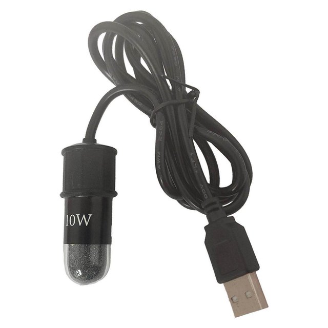 kurtrusly Chauffe-Réservoir de Poisson Tortue 10W Protection LED USB Tige de Chauffage Affichage LED