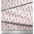 thumbnail image 3 of Soimoi Toile de Voile de Coton Rouge Flèche, Coeur & Eiffel Tour Architecturale Tissu Imprimé 1 Yard 42 Inch Wide, 3 of 3
