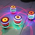 thumbnail image 1 of Children LED Light-up Music Wood-Like Peg-top Hand Spinner Plastic Flash Gyro Toy Gift for Kids, 1 of 8
