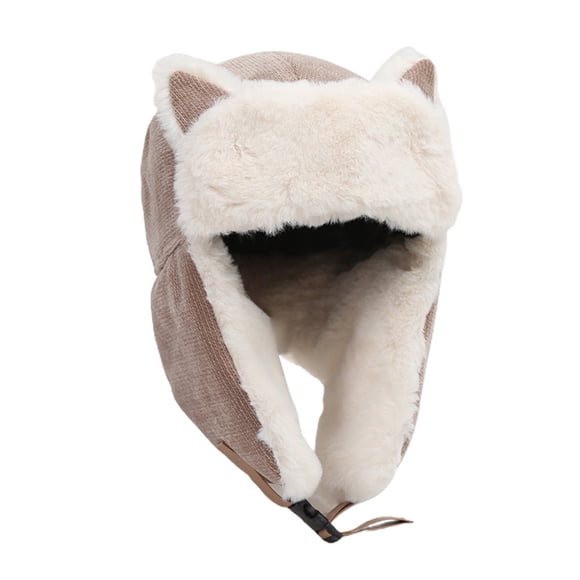 EIMELI Ladies Cat Ear Beanie Winter Hat Cute Cat Knitted Hat Winter Knit Cable Ear Flap Hat for Women Girls for Outdoor
