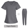 thumbnail image 1 of EQWLJWE Plus Size Women's Scrub Set, V-Neck, Jogger Pants, Clearance, 1 of 4