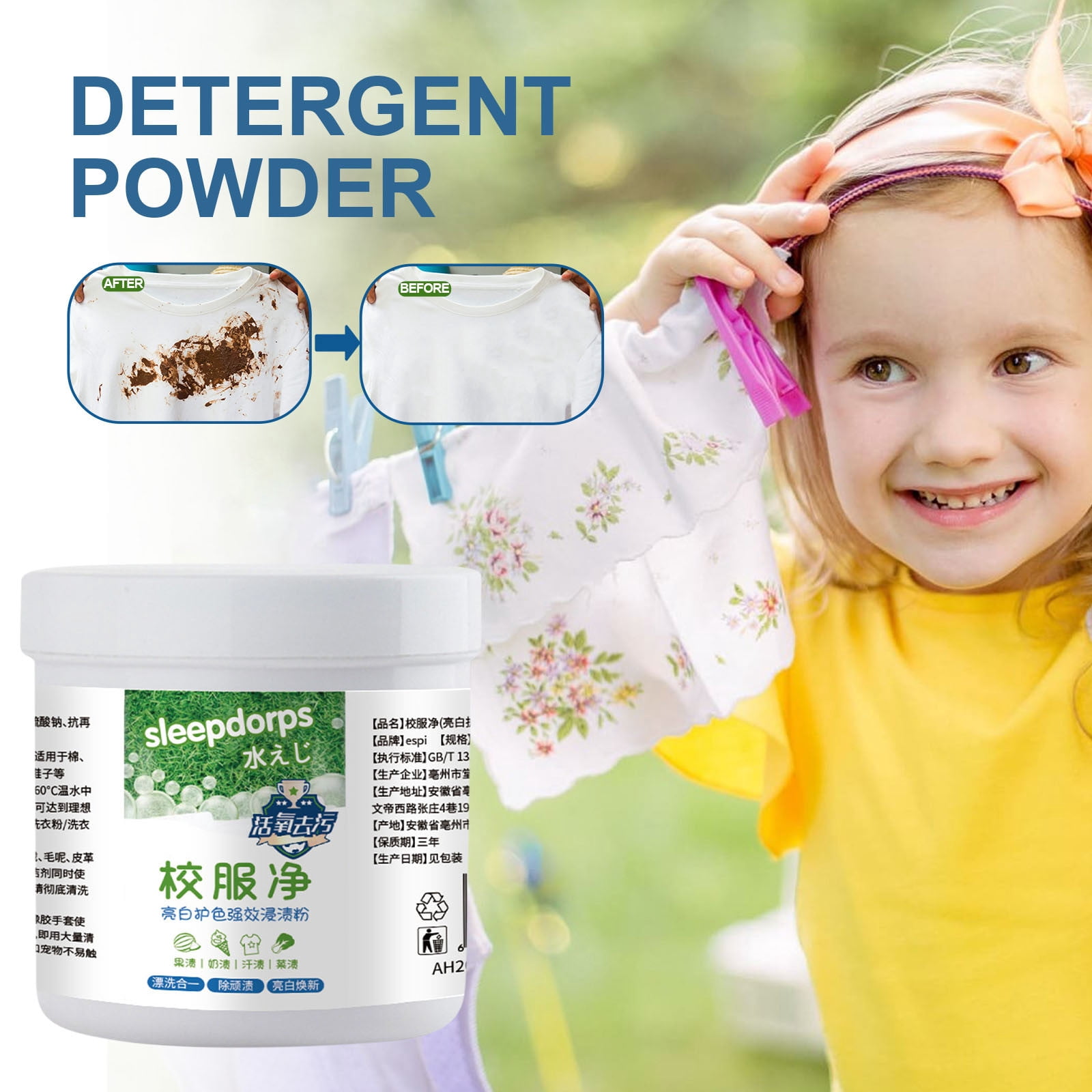 Efficient Easy Clean Detergent Powder Active Detergent Powder And Easy Stains Removal For Clothes Shoes 250g