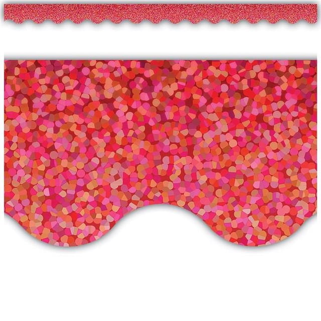 Teacher Created Resources TCR8767 Bordure Festonnée Rouge Scintillante