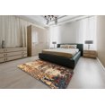 thumbnail image 4 of Ahgly Company Tapis d'Intérieur Carrés Abstraits Sangria Bruns Abstraits pour Aire, 8 Pieds Carré, 4 of 6