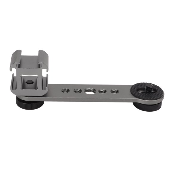 Cold Shoe Mount Adapter, Microphone Stand Bracket Portable Durable Aluminium Alloy Wide Adaptability  For Monopod Dark Gray