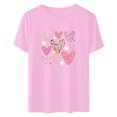 thumbnail image 4 of Meichang T-Shirts de la Saint-Valentin pour Femmes Imprimé Amour Doux Manches Courtes Col Rond Coupe Ample T-Shirts Tendance, 4 of 6