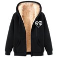 thumbnail image 2 of LOVZFMLL Jackets for Women's Fashionable Printed Fleece Hooded Sweatshirt Jacket, 2 of 4