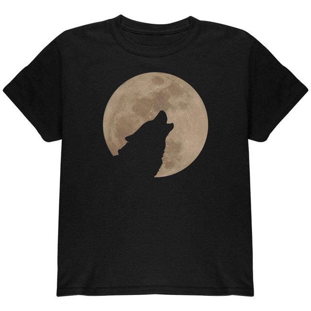 Wolf T-Shirt Jeunesse Silhouette Lune Hurlante