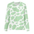 thumbnail image 4 of Pompotops Chemises pour Femmes Col Rond à Manches Longues Tops Imprimés avec Dégagement Régulier de Chemisier, 4 of 5