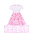 thumbnail image 2 of Robe Fille Bouton Perle Rose Col Pointu Dentelle Manches Bouffantes 12 Ans, 2 of 6