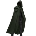 thumbnail image 1 of Penkiiy Cape avec Capuche Homme Liquidation Homme Patchwork à Capuche Décontracté Fête Rétro Gothique Longue Cape Tenue de Scène Vert Armée Cape, 1 of 6