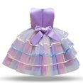 thumbnail image 3 of Robes pour Filles Robe Rose Brodée pour Petites Filles Superposée Transparente Robe de Fête pour Tout-Petits et Enfants pour Concours, 3 of 4