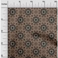 thumbnail image 2 of oneOone Cotton Jersey Brown Fabric Asian Block Craft Projects Decor Fabric Printed By The Yard 58 Inch Wide, 2 of 4