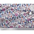 thumbnail image 2 of Soimoi Rayon Fabric Floral,Bird & Animal Cartoon Print Sewing Fabric Yard 56 Inch Wide, 2 of 3