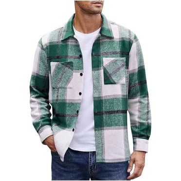 Gspmoly Men Tshirt, Men'S Casual Personality Checkered Printing Button Lapel Fashion Long Sleeve Cardigan Shirt. Summer Tops Summer Savings Clearance