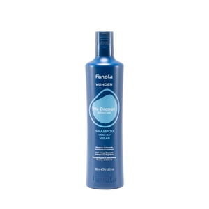 Fanola Wonder No Orange Shampoo | Blue Pigments To Eliminate Unwanted Orange Brassy Tones | For Lightened Brunettes and Brown Hair (350 ml)