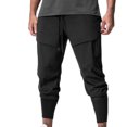 thumbnail image 3 of Rollback $10 & under Mrasaso Sweatpants for Men, Men's Solid Drawstring Quick Drying Pinching Training Pants Quick Drying Hiking Pants Trousers, 3 of 7
