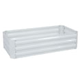 thumbnail image 1 of Sunnydaze Galvanized Rectangle Raised Garden Bed - 4' x 2' x 1' - Ivory White, 1 of 8