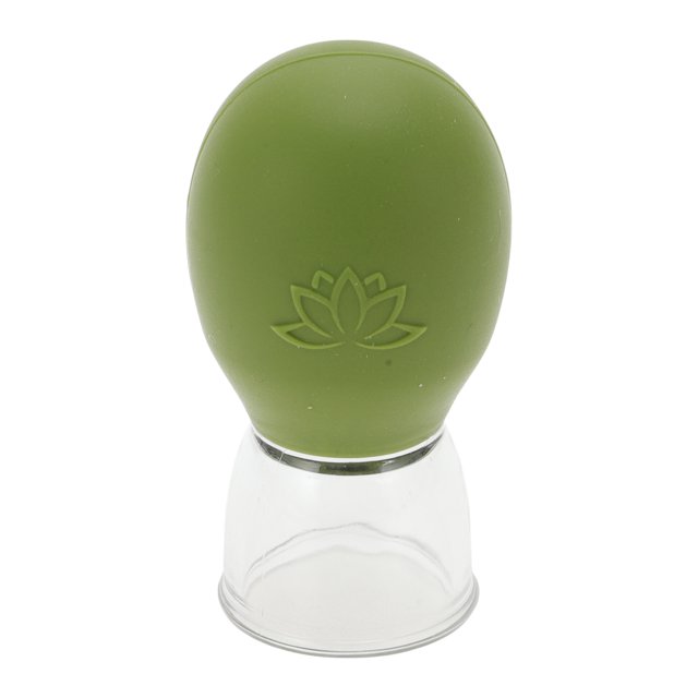 Unique Bargains 1 Pc Convenient Cupping Facial Tools for Beauty Parlor Green Silicone Glass