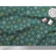 thumbnail image 3 of Soimoi Green Poly Georgette Fabric Snow Flakes Floral Print Sewing Fabric Yard 42 Inch Wide, 3 of 5