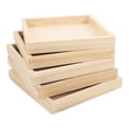 thumbnail image 1 of OULII 5Pcs Wooden Puzzle Organizer Trays Light Brown Natural Finish Portable Sturdy Square Display for Decor, 1 of 8