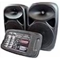 thumbnail image 3 of Système PA portable Ultra compact avec 2 Haut-Parleurs avec Bluetooth et Mélangeur Alimenté à 8 Canaux avec (2x) 2 Câbles de Haut-Parleur de 18 Pieds, 3 of 3