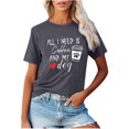 thumbnail image 1 of Hauts à Manches Courtes pour Femmes T-Shirt Décontracté à Col Rond Imprimé Ample Blouse Aguichant pour Femmes, 1 of 6