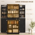 thumbnail image 4 of HOMCOM Armoire de Garde-Manger de Cuisine 72 Pouces, Armoire de Rangement de Cuisine Style Ferme, Noir, 4 of 10