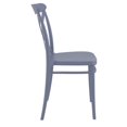 thumbnail image 4 of Siesta Exclusive ISP254-DGR Chaise d'Extérieur en Résine à Dossier Croisé Gris Foncé - Ensemble de 2, 4 of 5