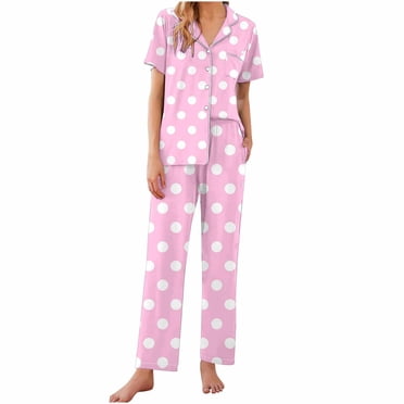 cfhntfmh 2 Piece Women's Pajama Sets V Neck Short Sleeve Lounge Sleepwear Pjs Sets Soft Lounge Outfits with Pockets
