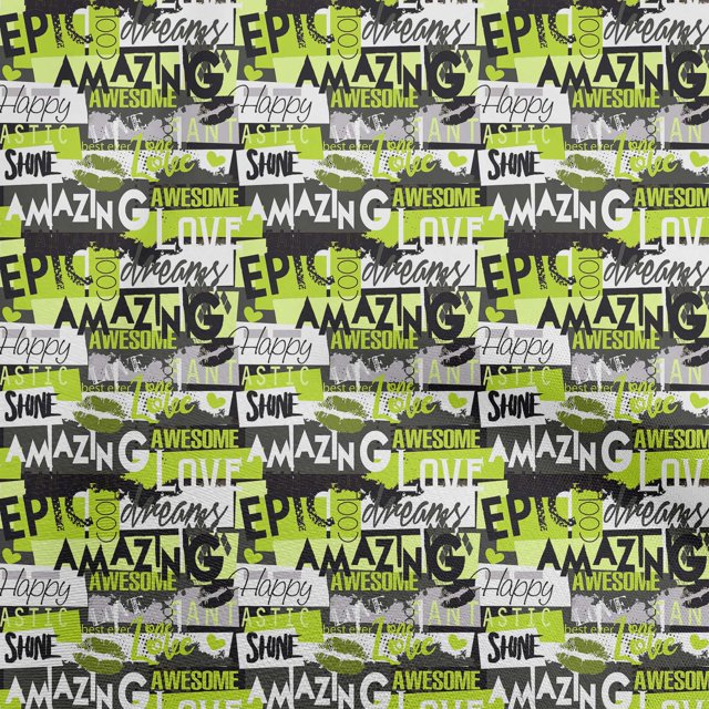 oneOone Polyester Spandex Green Fabric Writing Font Craft Projects Decor Fabric Printed By The Yard 56 Inch Wide