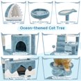 thumbnail image 4 of Yaheetech Ocean-Themed Cat Tree Tower with 2 Condos, 2 Perches, Scratching Posts, Blue/White, 4 of 7