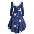 thumbnail image 4 of Joyeux Noël TIMIFIS Mode Automne pour Femmes Robe Vintage à Fleurs Évasée en Ligne A Swing Décontractée pour Fête Robe de Fête pour Femmes, 4 of 5