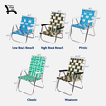 thumbnail image 2 of Lawn Chair USA - Chaise Classique Pliante en Aluminium à Sangles - Chaise d'Extérieur Durable, Portable et Confortable - Idéale pour le Camping, les Sports et les Concerts - Rayures Bleues et Blanches, 2 of 6